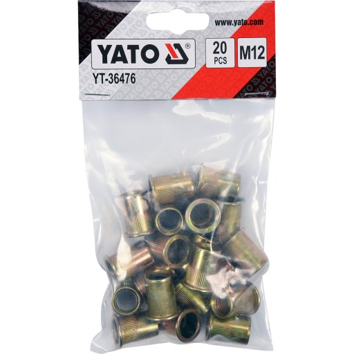 M12 oceľové nitovacie matice 20 kusov YATO YT-36476