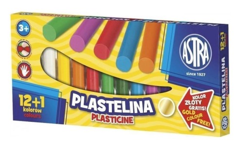 Plastelína Astra, 12 farieb + 1 voľná farba, 303