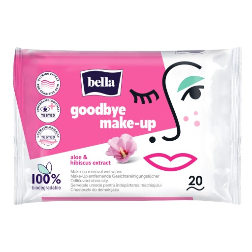 BELLA MAKEUP REMOVAL WIPES aloe ibištek