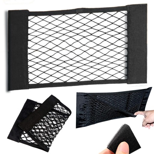 ORGANIZÁTOROVÁ SIEŤ S VRECKOM NA VELCRO DO KUPU AUTA SILNÁ KAPACITA 50x25