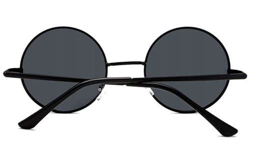 LENONKI okrúhle ČIERNE OKULIARE, letné kovové CE FRAME UV400 kovové