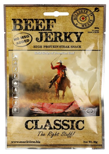 BEEF JERKY Sušené hovädzie mäso 50g CLASSIC pivný snack