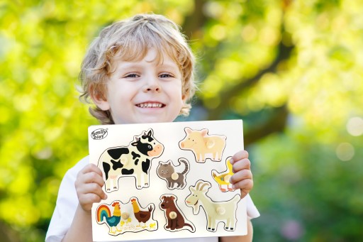 Drevené farmárske puzzle SMILY PLAY Montessori