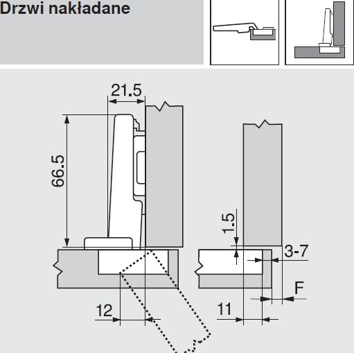 BLUM pánt 71T3550 prekrytie 110' klip top