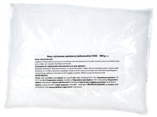Kyselina citrónová 500g potravinárska kyselina e330 čistá