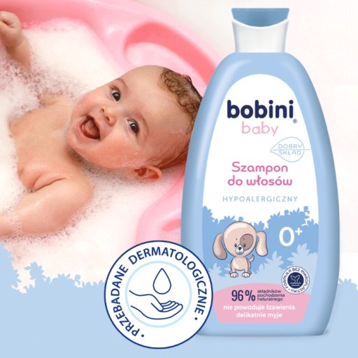 BOBINI Baby šampón pre bábätká 96% ingrediencií prírodného pôvodu 300ml