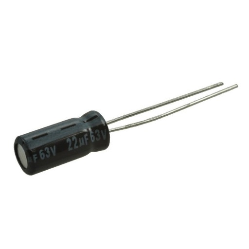 Kondenzátor 22uF/63V elektrolyt 105°C 22/63V