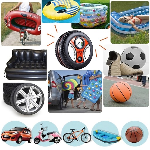 AUTO KOMPRESOR ČERPADLO KOMPRESORU KOLESÁ PNEUMATIKY GULE 260 PSI 12V 18 BAR