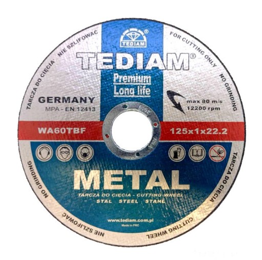 TEDIAM PREMIUM rezací kotúč na kov 125X1,0mm