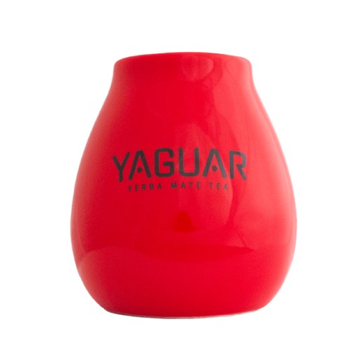 Keramická červená tekvica s logom Yaguar 350 ml