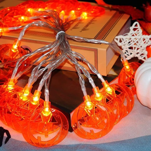 GARLANDOVÉ SVETLÁ ŽIARENÉ TEKVINY 20 LED ZÁVESNÉ DUCHOVNÉ HALLOWEENSKÉ DEKORÁCIE