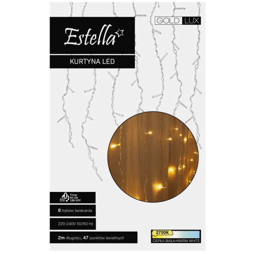 LED ZÁCLONA SVETELNÁ ZÁCLONA VIANOČNÉ OSVETLENIE 2700K
