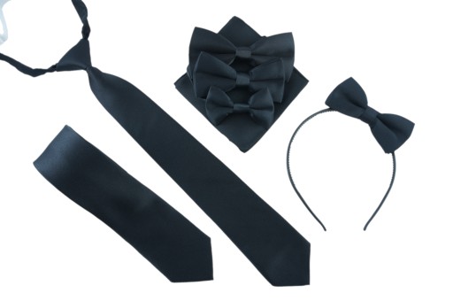 Čelenka s mašličkou, polomatná, elegantná, hladká, ČIERNA