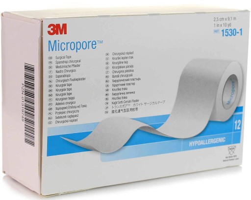 3M Micropore 2,5 cm x 9,1 m, 1 ks. biela - 1530-1