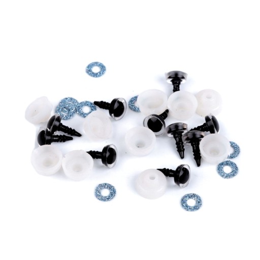 GLITTER BLUE MASKOT EYES 10 mm