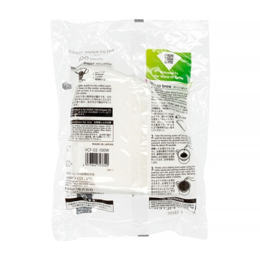 HARIO ODKAPÁVACIE PAPIEROVÉ FILTRE BIELY V60-02 100 ks