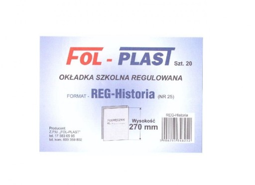 OBAL A4 NASTAVITEĽNÝ výška 270 mm Fol-Plas