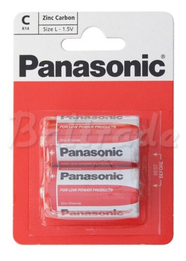 8x zinkovo-uhlíková batéria Panasonic C R14 1,5V
