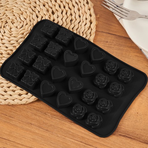 SILIKÓNOVÁ FORMA NA ČOKOLÁDY, PRALINE ĽAD, 3 V 1, 24 KOCIEK