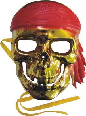 Halloween maska maska Maska - Pirate Skull - Gold