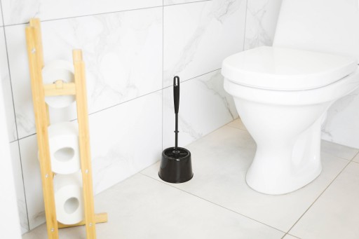 TOALETNÁ KEFA čierna, sada do kúpeľne a WC, s klasickou nádobou