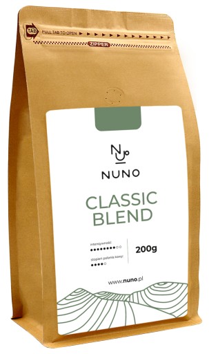 Zrnková káva NUNO Classic Blend 200g, čerstvo pražená