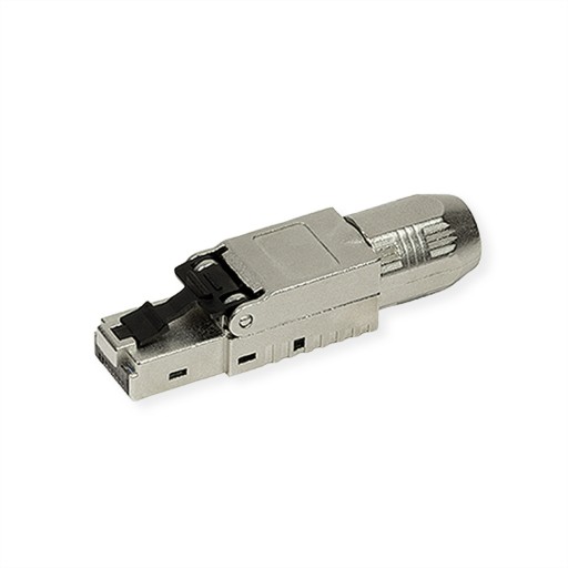 RJ-45 Cat.6A STP poľná zástrčka, strieborná