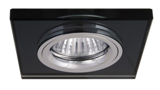 SET SET HALOGÉNOVÉ SKLO SVIETIDLO Štvorcové ČIERNA + LED GU10 5W