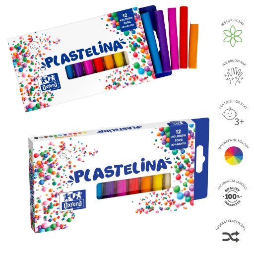 OXFORD PLASTICINE 12 farieb 200g