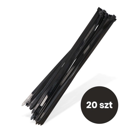 20x sťahovacie pásky Káblové pásky Zipsy 8,8 x 450 mm Silné UV sťahovacie pásky