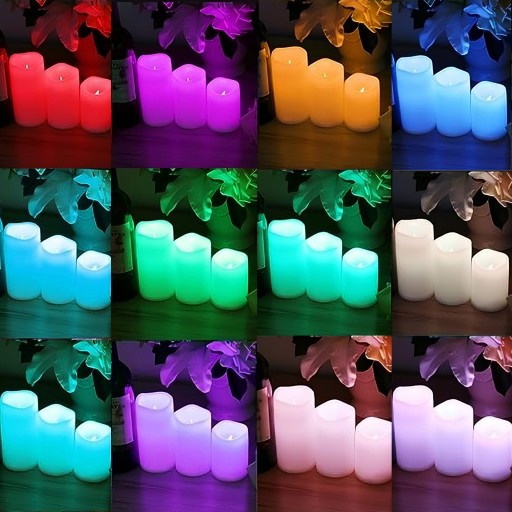 RGB LED SVIEČKY SET FAREBNÝCH SVIEČOK NA DIAĽKU