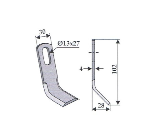 Y nôž ISE-98 Kladivo na cepové nože Peruzzo 05010068 63-ISE-98