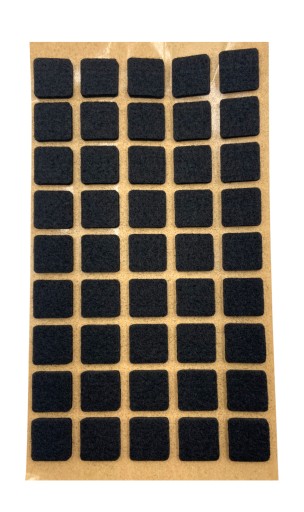 Samolepiace plstené podložky pod štvorcový nábytok – ČIERNA 14x14mm