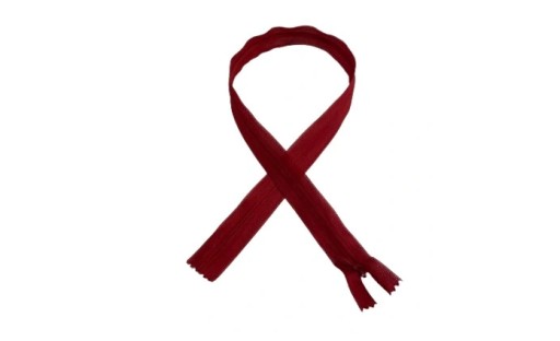 Zips, SAMOSTATNÝ Zips, KRYTÁ ČIPKA 40cm ŠARLETOVÁ ČERVENÁ