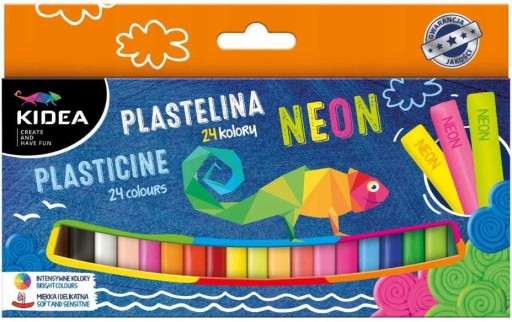 ŠKOLA Plastelína 24 farieb (12 NEON) - KIDEA