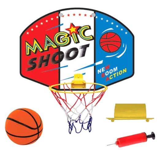 MINI BASKETBALOVÁ SADA KOŠÍKOVÁ DOSKA PUMPAČKA NA LOPTY IHLA PRE DETI AG794