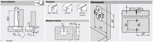 BLUM PÁNT BEZ PRUŽINY 70T3550 + VODIČ