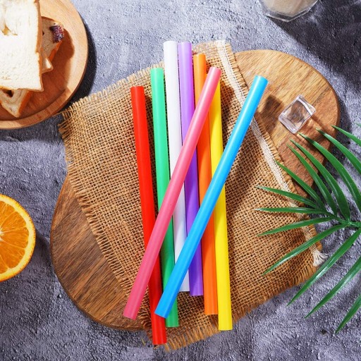 Hrubé plastové TRUBKY na bubble tea, SLAMKY, 20 ks