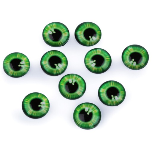 SKLENÉ KABOCHONY 12 mm - ZELENÉ 2 ks.
