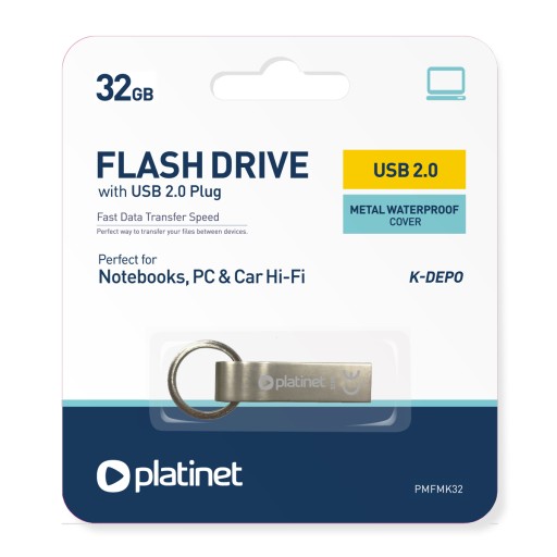 Pendrive 32GB USB 2.0 K-DEPO Platinet Metal UDP Waterproof 44850 silver