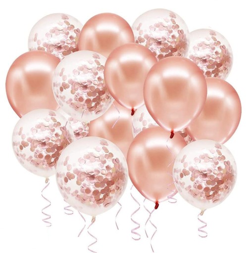 Balóniky s konfetami ROSE GOLD 28cm -- 30 ks