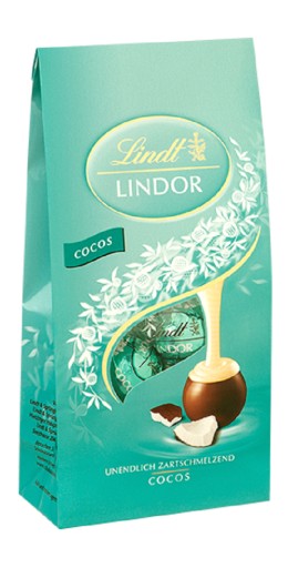Lindt LINDOR Pralinky kokosové čokolády mliečna čokoláda kokos 100g