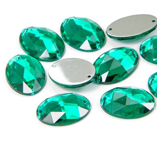 Štrasové kamienky na šitie akrylové oválne 18x13x5mm 10 ks