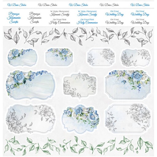 Sada papierov na scrapbooking 30x30 - ScrapAndMe - Blue Roses