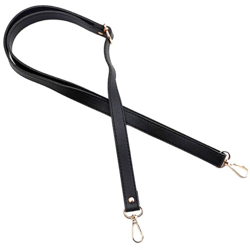 POPRUH NA TAŠKU, ČIERNA, NASTAVITEĽNÝ, ZLATÉ konce, 130 cm