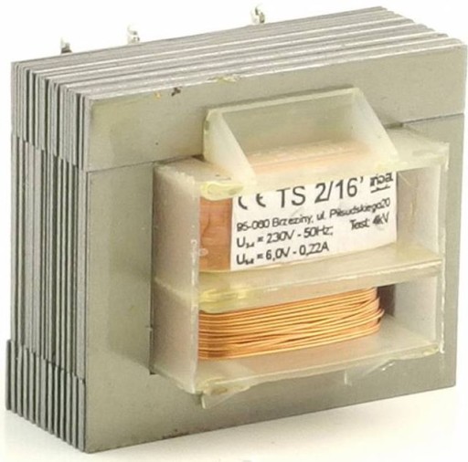 Transformátor 2VA, 230Vac (6V) 0,22A, Indel