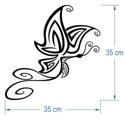 Nálepka na stenu s motýľom 35 cm
