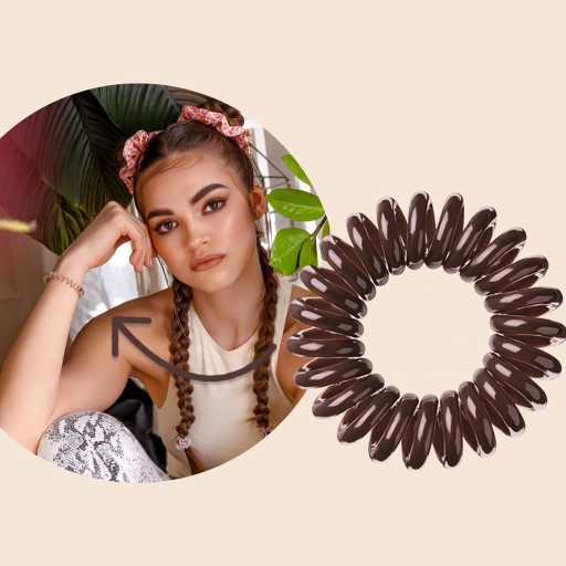 Invisibobble Pretzel Brown Originálne spony do vlasov hnedé 3 ks.