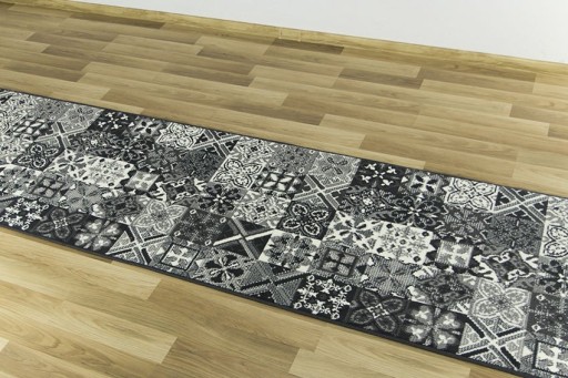 šírka 60 cm ŠEDÝ RUGNER LUNA PATCHWORK BOHO ŠTÝL