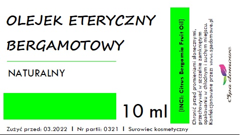Prírodný éterický olej BERGAMOT 10ml